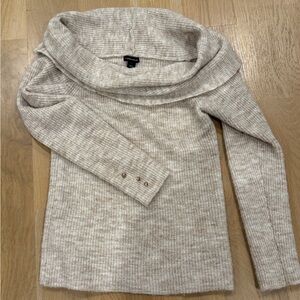 Karen Millen Off-the-Shoulder Cream Sweater